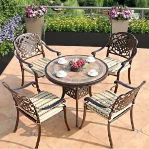 Bàn Ghế Sân Vườn Nhôm Đúc-BA-MĐ-T84