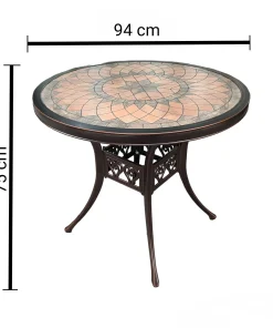 Bàn Ghế Ngoài Trời Nhôm Đúc Mặt Đá D94