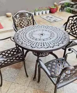 Bàn Ghế Ngoài Trời Nhôm Đúc D100