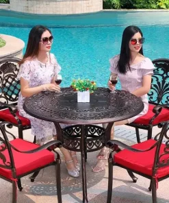 Bàn Ghế Ngoài Trời Nhôm Đúc D100