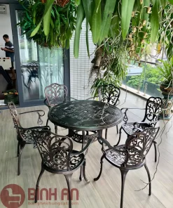 Bộ Bàn Ghế Ngoài Trời Nhôm Đúc D100