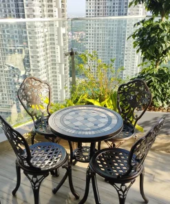 Bộ Bàn Ghế Ban Công Ngoài Trời Mặt Đá D60