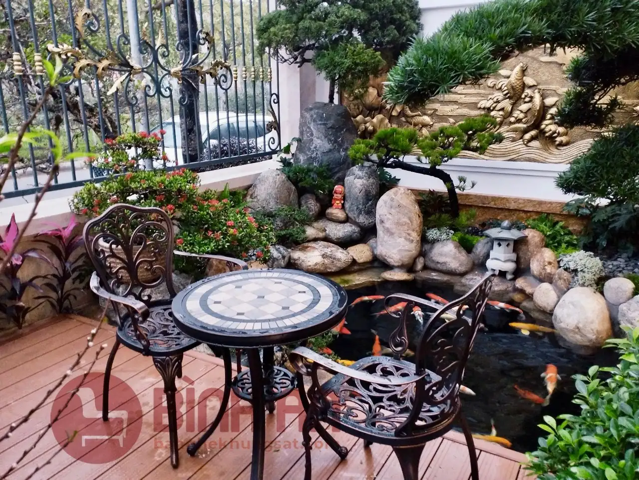 Bàn Ghế Ban Công Mặt Đá-BA-MĐ60