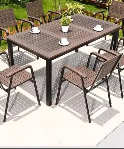 Bộ Bàn Ghế Sân Vườn Ngoài Trời Hình Chữ Nhật D160