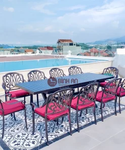 Bộ Bàn Ghế Ngoài Trời Thông Minh 180/240cm