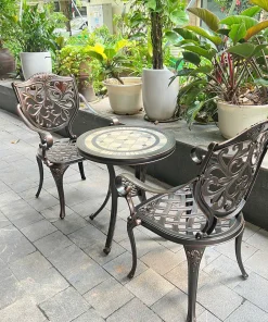 Bàn Ghế Ban Công Mặt Đá BA D60 – GLCT