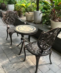 Bàn Ghế Ban Công Mặt Đá BA D60 – GLCT