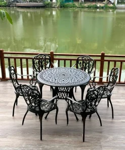 Bộ Bàn Ghế Sân Vườn Nhôm Đúc D90-6GH