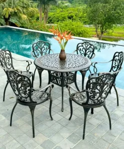 Bộ Bàn Ghế Sân Vườn Nhôm Đúc D90-6GH