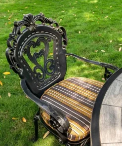 Bàn Ghế Nhôm Đúc Mặt Đá D120-6GTCD