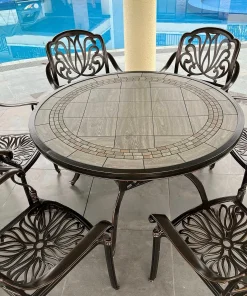 Bộ Bàn Ghế Sân Vườn Mặt Đá ND-D120