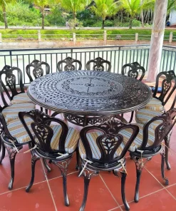 Bộ Bàn Ghế Sân Vườn Ngoài Trời Nhôm Đúc D150