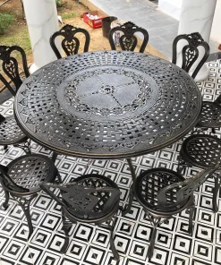 Bộ Bàn Ghế Sân Vườn Ngoài Trời Nhôm Đúc D150