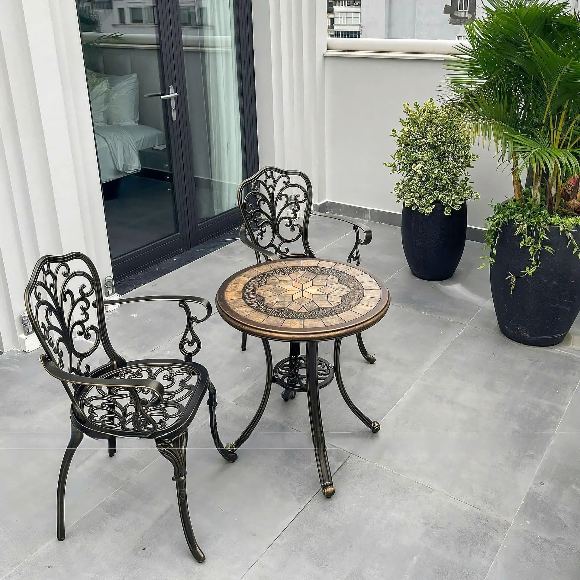 Bàn Ghế Ban Công Mặt Đá-BA-MĐ60