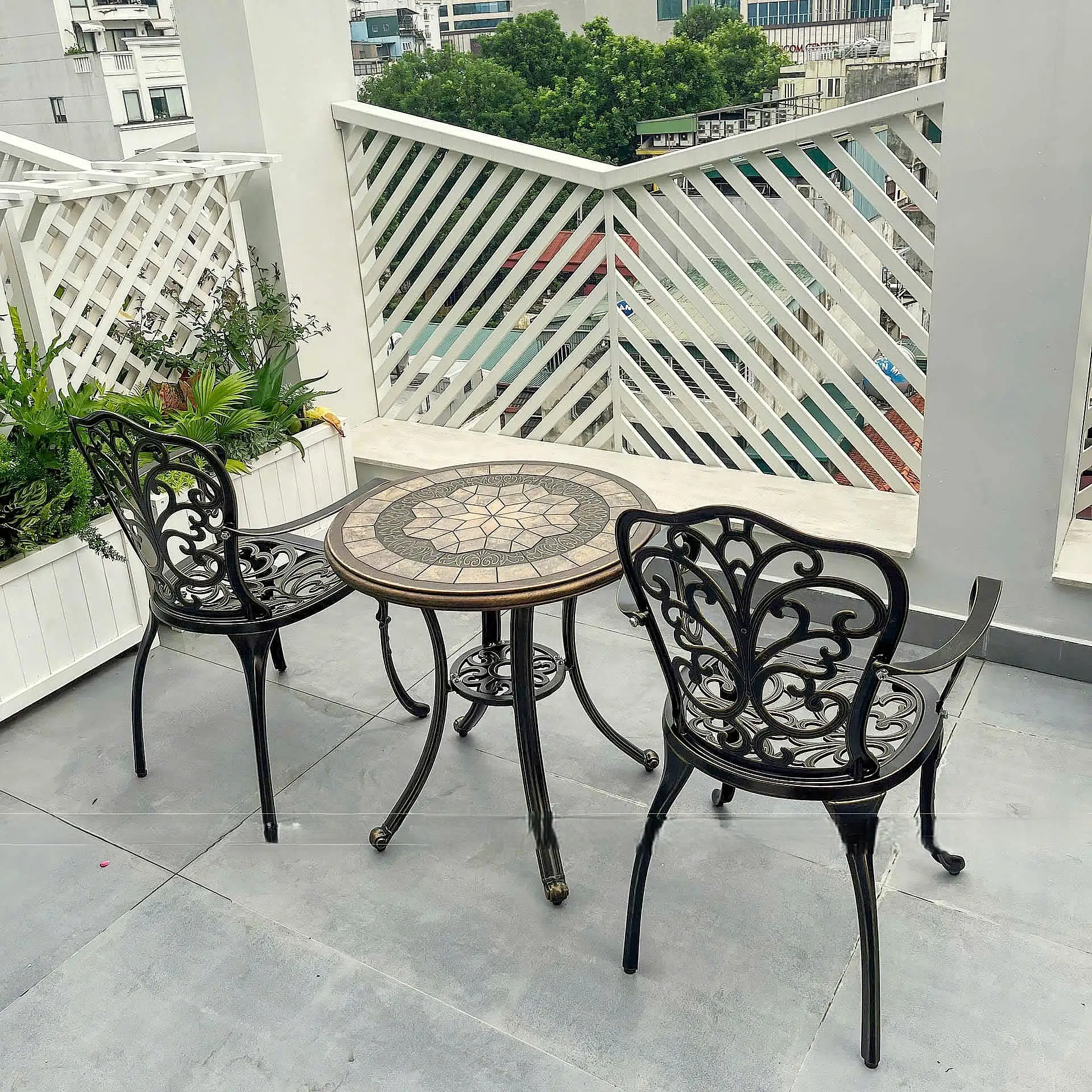 Bàn Ghế Ban Công Mặt Đá-BA-MĐ60