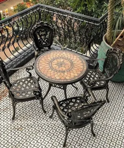 Bàn Ghế Ngoài Trời Nhôm Đúc Mặt Đá D94