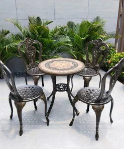 Bộ Bàn Ghế Ngoài Trời Mặt Đá D60 4 Ghế
