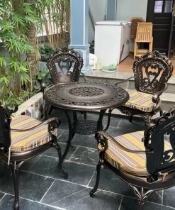 Bộ Bàn Ghế Sân Vườn D80 4 Ghế Tân Cổ Điển