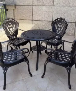 Bộ Bàn Ghế Sân Vườn D80 4 Ghế Tân Cổ Điển