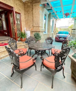 Bộ Bàn Ghế Nhôm Đúc Nhập Khẩu D100 6 Ghế