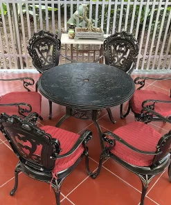 Bộ Bàn Ghế Nhôm Đúc Nhập Khẩu D100 6 Ghế