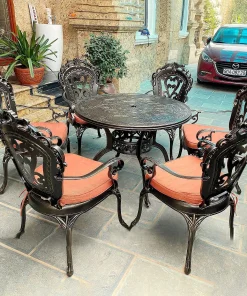 Bộ Bàn Ghế Nhôm Đúc Nhập Khẩu D100 6 Ghế