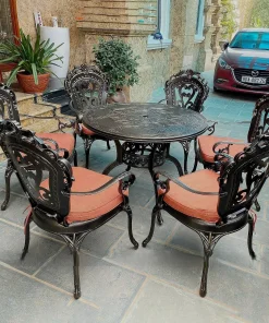 Bộ Bàn Ghế Nhôm Đúc Nhập Khẩu D100 6 Ghế