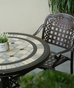 Bộ Bàn Ghế Nhôm Đúc Mặt Đá Xanh D94