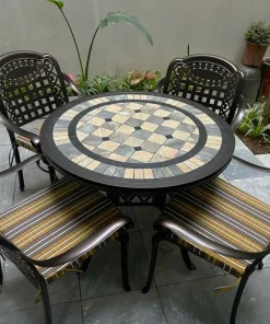 Bộ Bàn Ghế Nhôm Đúc Mặt Đá Xanh D94