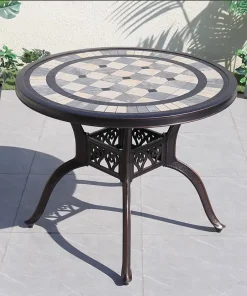 Bộ Bàn Ghế Ngoài Trời Mặt Đá 6 Ghế