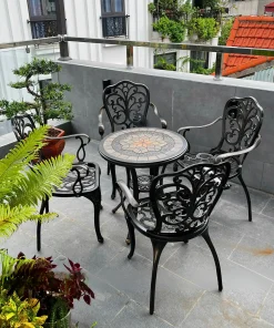 Bộ Bàn Ghế Sân Vườn Mặt Đá D60 – 4GCB