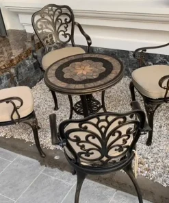 Bộ Bàn Ghế Sân Vườn Mặt Đá D60 – 4GCB