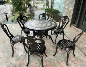 Bộ Bàn Ghế Ngoài Trời Mặt Đá 6 Ghế