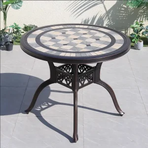 Bộ Bàn Ghế Ngoài Trời Mặt Đá 6 Ghế