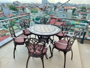 Bàn Ghế Nhôm Đúc Mặt Đá D94 6 Ghế