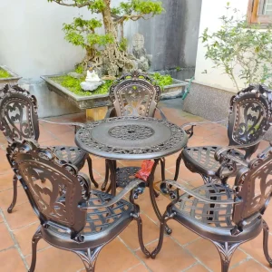 Bộ Bàn Ghế Sân Vườn D80 4 Ghế Tân Cổ Điển