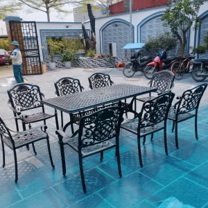 Bộ Bàn Ghế Sân Vườn Ngoài Trời Nhôm Đúc-HCN175