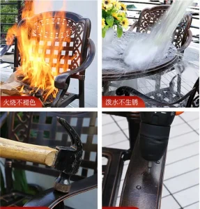 Bộ Bàn Ghế Sân Vườn Ngoài Trời Nhôm Đúc-HCN175