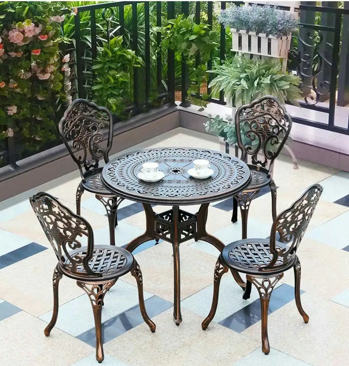 Bàn Ghế Sân Vườn Ngoài Trời D80