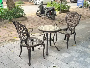 Bàn Ghế Ban Công Mặt Đá BA D60 – GLCT