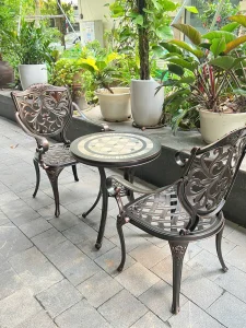 Bàn Ghế Ban Công Mặt Đá BA D60 – GLCT