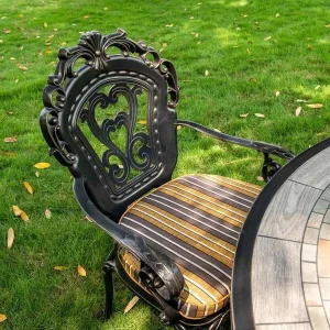 Bàn Ghế Nhôm Đúc Mặt Đá D120-6GTCD