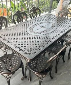 Bộ Bàn Ghế Sân Vườn Nhôm Đúc D175-8G