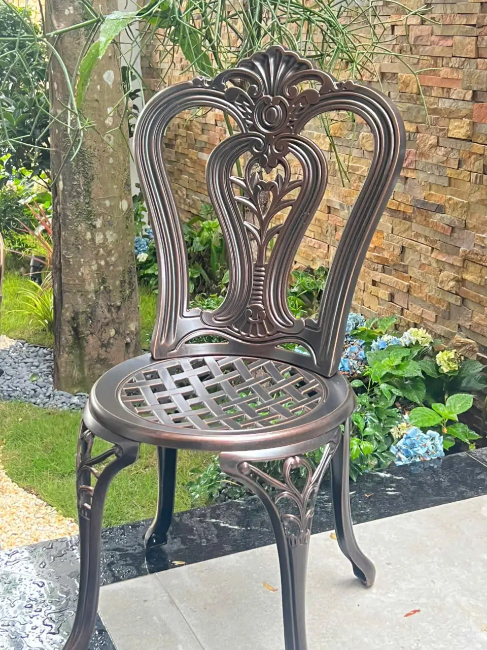 Bộ Bàn Ghế Sân Vườn Nhôm Đúc D175-8G