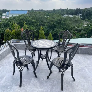 Bộ Bàn Ghế Ban Công Ngoài Trời Mặt Đá D60