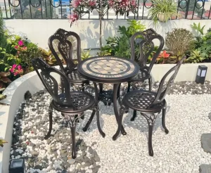 Bộ Bàn Ghế Ban Công Ngoài Trời Mặt Đá D60