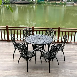 Bộ Bàn Ghế Sân Vườn Nhôm Đúc D90-6GH