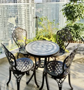 Bộ Bàn Ghế Ban Công Ngoài Trời Mặt Đá D60