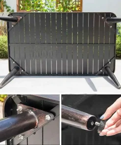 Bộ Bàn Ghế Sân Vườn Ngoài Trời Hình Chữ Nhật Nan Thẳng