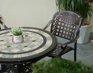 Bộ Bàn Ghế Nhôm Đúc Nhập Khẩu D100 6 Ghế